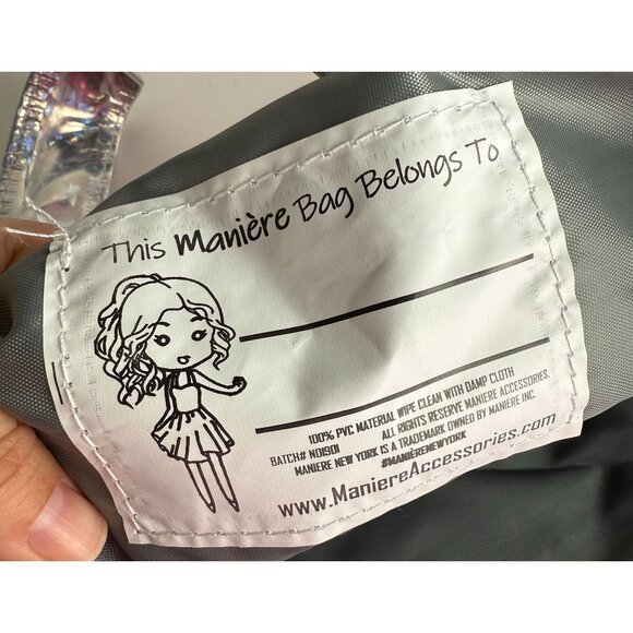 Maniere Dance Bag NWT Girls Gym Gymnastics Duffle Holographic Pink Silver - Picture 3 of 6